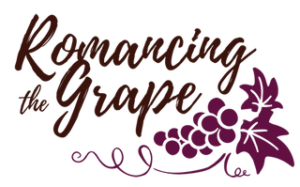 Logo with the text Romancing Grape. Below this to the right is an image of some grapes.