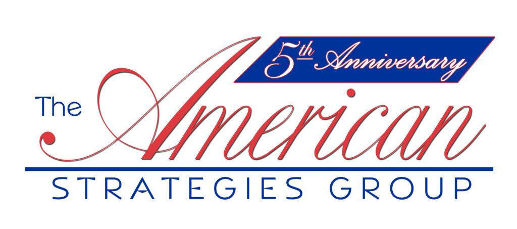 Logo with the text The American Strategies Group.