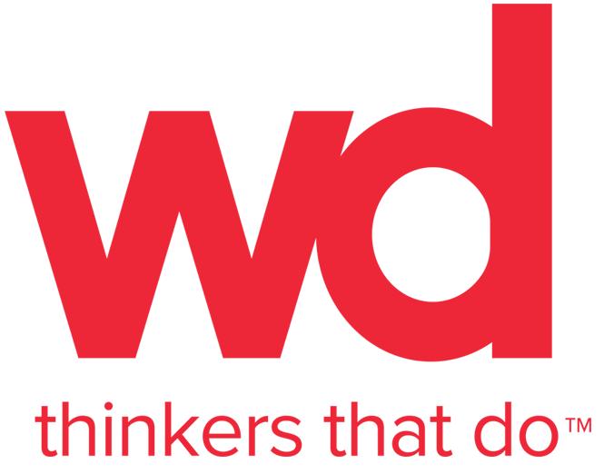 Logo with the text wd thinkers that do.