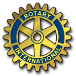 An image of a gear with the words Rotary International around the inside.